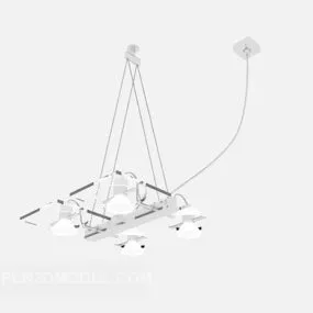 Home Modern Chandelier White Shade 3d model