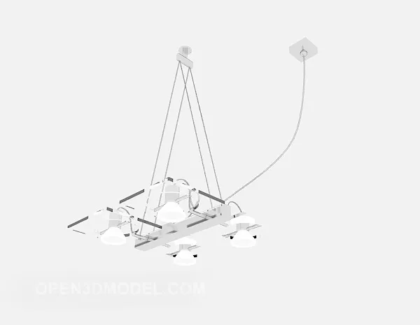 Home Modern Chandelier White Shade 3d model Home Modern Chandelier White Shade 3d model