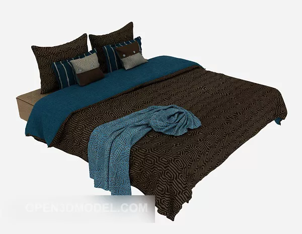 Home Modern Double Bed 3d model Home Modern Double Bed 3d model
