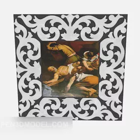 Home Oil Painting With Decor Frame 3d model