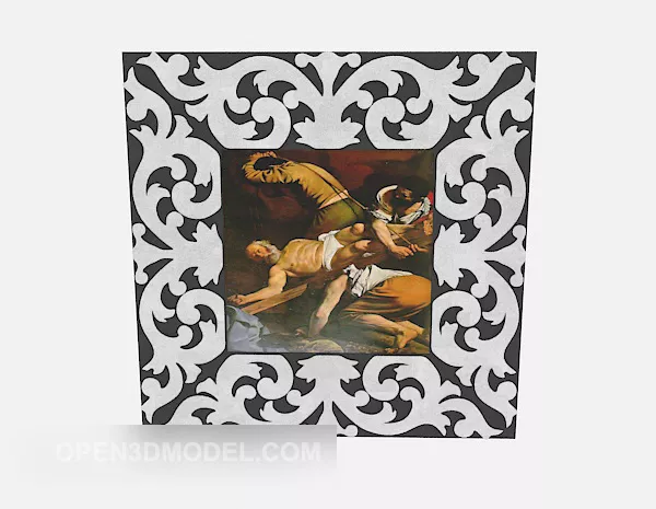 Home Oil Painting With Decor Frame 3d model Home Oil Painting With Decor Frame 3d model