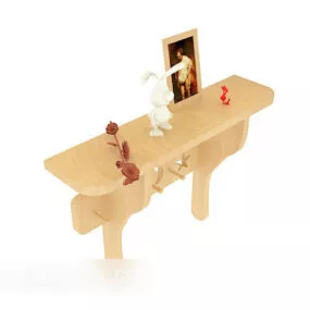 Home Showcase Wooden Decoration 3d model