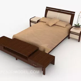 Home Simple Double Bed V2 3d model