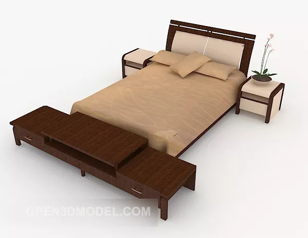 Home Simple Double Bed V2 3d model Home Simple Double Bed V2 3d model