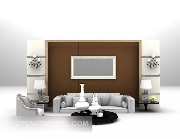 Home Sofa Chair With Backwall 3d model Home Sofa Chair With Backwall 3d model
