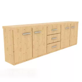 Home All-in-one Cabinet Yellow Wood 3d model