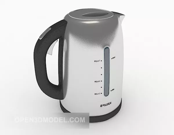 Old Grey Electric Kettle 3d model