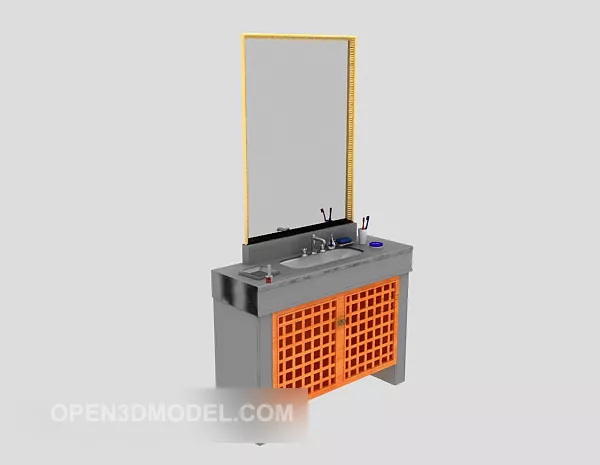 Curved Top Mirror 3d model