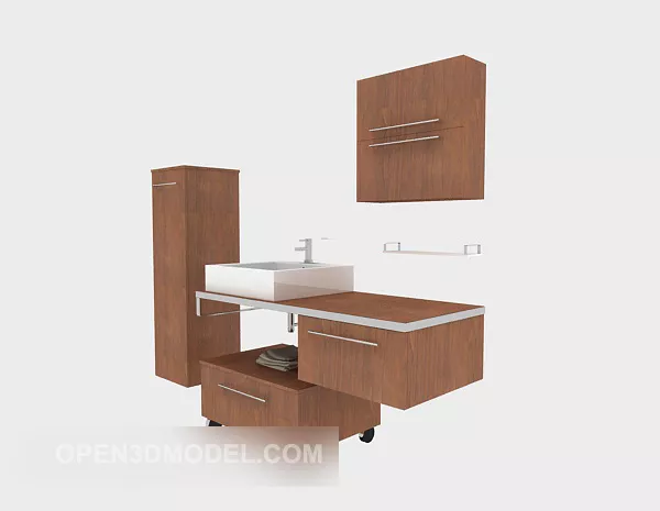 Home Bath Cabinet Sets 3d model Home Bath Cabinet Sets 3d model