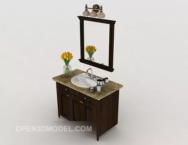 Carved Frame Mirror 3d model