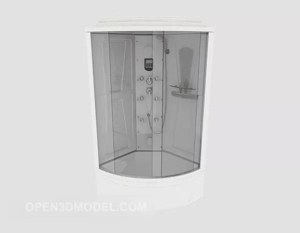 Door Wooden Frame With Glass Line 3d model