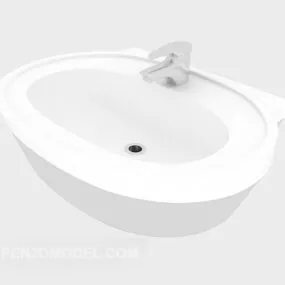 Home Bathroom Washbasin White Color 3d model