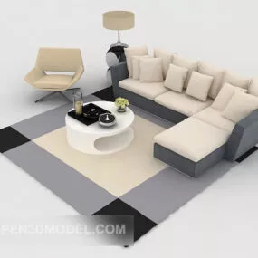 Home Beige Multiplayer Sofa 3d model