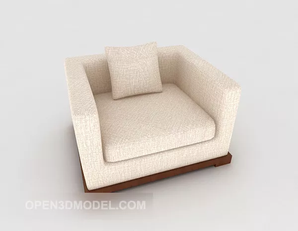 Home Beige Square Single Sofa 3d model Home Beige Square Single Sofa 3d model