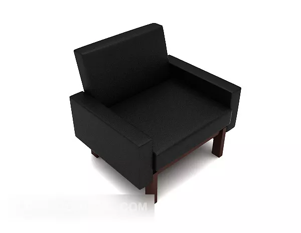 Home Black Casual Single Sofa 3d model Home Black Casual Single Sofa 3d model