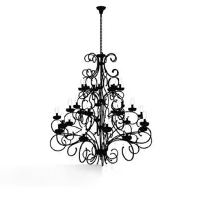 Home Black Personality Chandelier 3d model