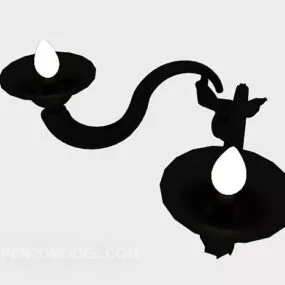 Home Black Simple Wall Lamp 3d model