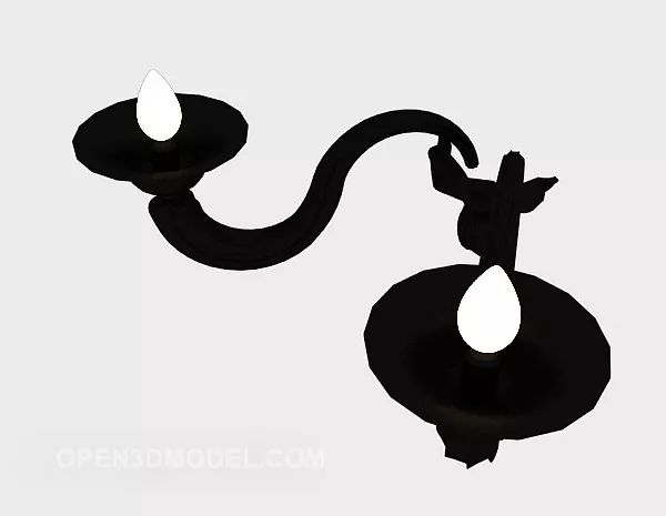 Home Black Simple Wall Lamp 3d model Home Black Simple Wall Lamp 3d model