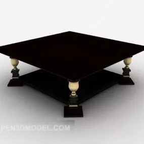 Home Black Solid Wood Coffee Table 3d model
