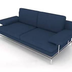 Home Blue Simple Double Sofa 3d model