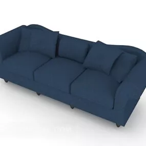 Home Blue Three-sofa 3d model