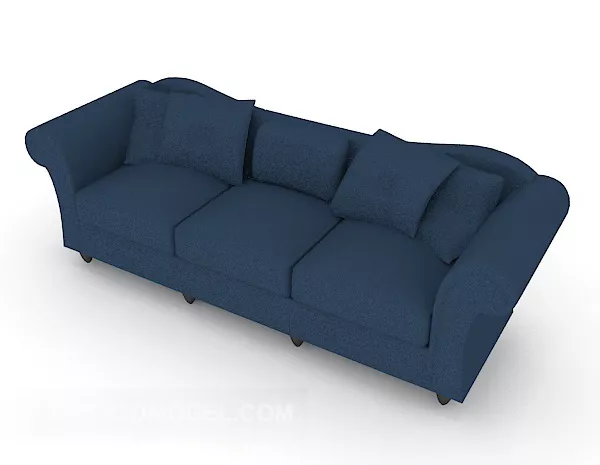 Home Blue Three-sofa 3d model Home Blue Three-sofa 3d model