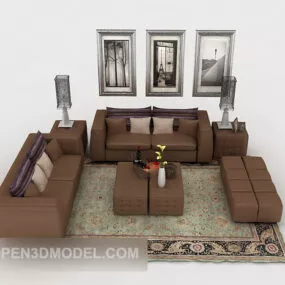 Home Brown Sofa Sets 3d model