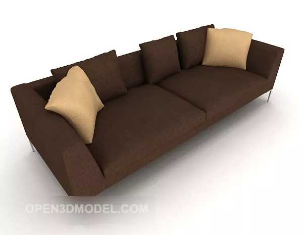 Home Brown Multiplayer Sofa 3d model Home Brown Multiplayer Sofa 3d model