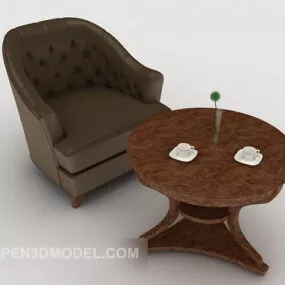 Home Casual Brown Single Sofa 3d model