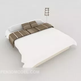 Home Casual White Double Bed 3d model