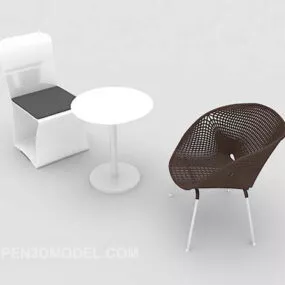 Home Chair With Table Combination 3d model