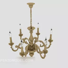 Home Classic Brass Chandelier 3d model