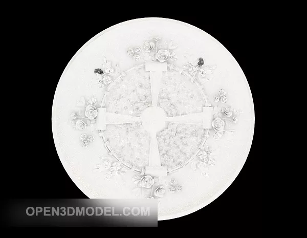 Home Chandelier Light Plate 3d model Home Chandelier Light Plate 3d model