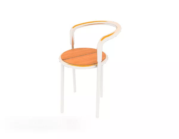 Blue Seat Upholstered With Texture 3d model