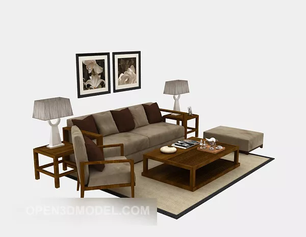 Home Sofa Vintage Style 3d model Home Sofa Vintage Style 3d model