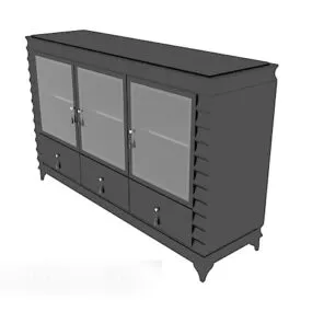 European Cupboard Grey Pain 3d model