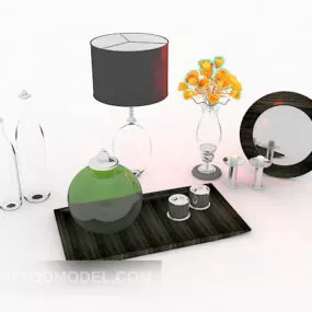 Home Decoration Ware With Table Lamp 3d model