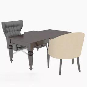 Home Desk And Chair 3d model