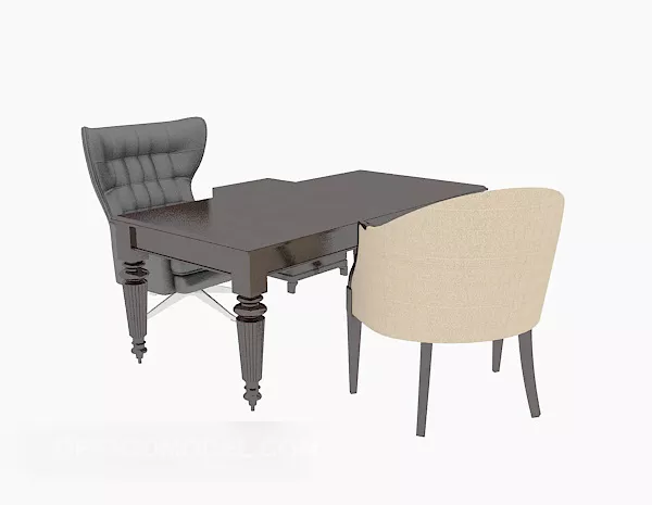 Home Desk And Chair 3d model Home Desk And Chair 3d model