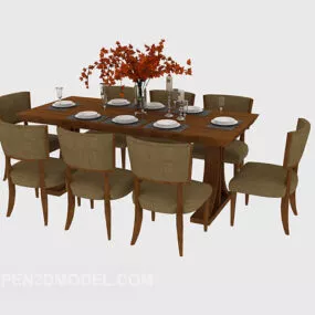Home Dining Table Chairs 3d model