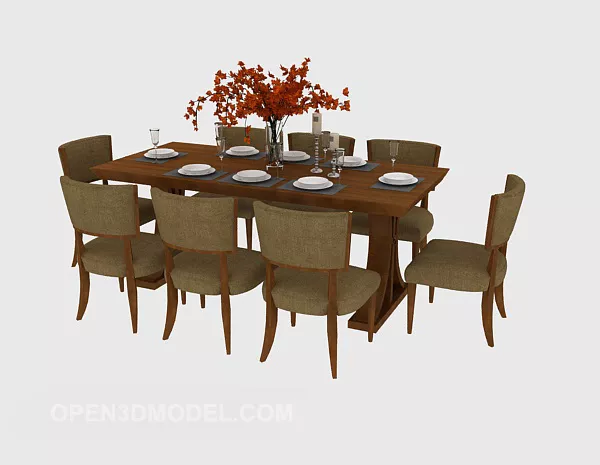Home Dining Table Chairs 3d model Home Dining Table Chairs 3d model
