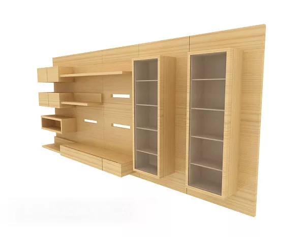 Home Display Cabinet Bookcase Wooden 3d model Home Display Cabinet Bookcase Wooden 3d model