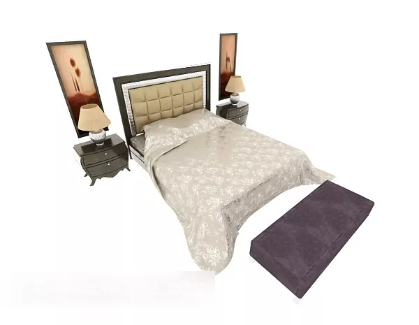 Nightstand Curved C Shape 3d model