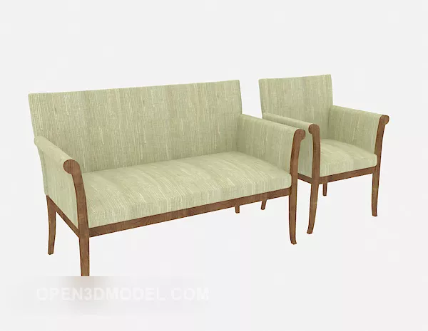 Home Fabric Sofa Chair Set 3d model Home Fabric Sofa Chair Set 3d model
