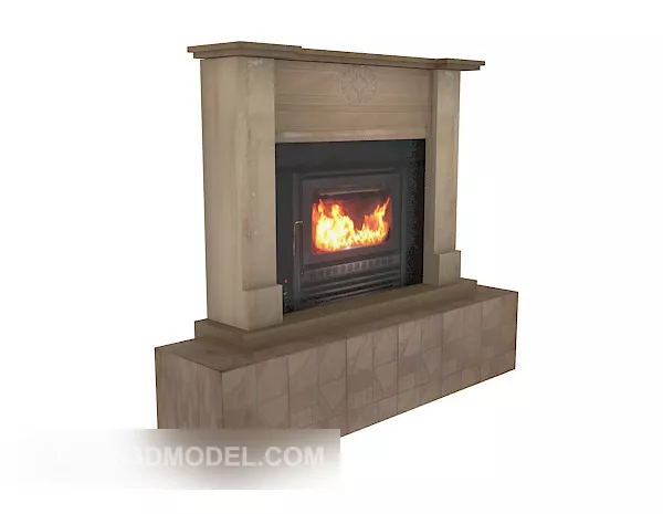 Home Fireplace Stone Material 3d model Home Fireplace Stone Material 3d model