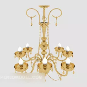 Home Gold European Chandelier 3d model