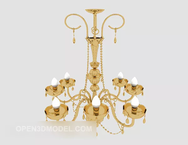 Home Gold European Chandelier 3d model Home Gold European Chandelier 3d model