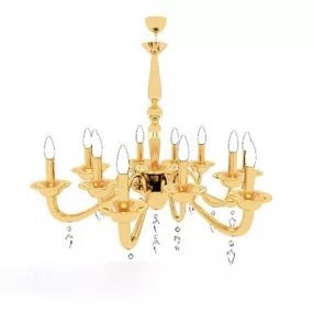 Home Gold Chandelier 3d model