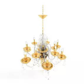 Home Gold Crystal Chandelier 3d model