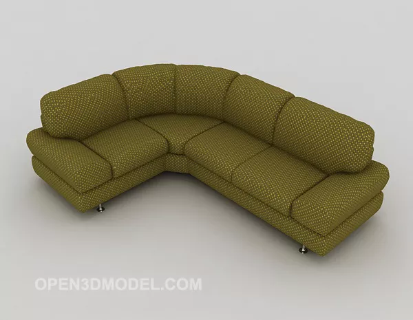 Home Dark-green Simple Sofa 3d model Home Dark-green Simple Sofa 3d model